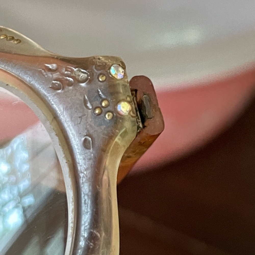 SOLD Vintage Tortoiseshell Cat-Eye Rhinestone Studded Eyeglasses❤️ - Picture 10 of 13